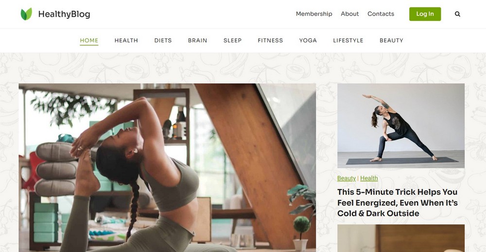 kadence healthy blog WordPress theme