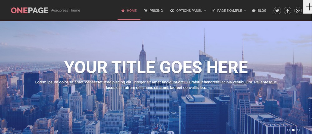 OnePage creative template