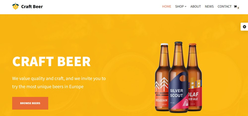 Neve - Craft beer homepage