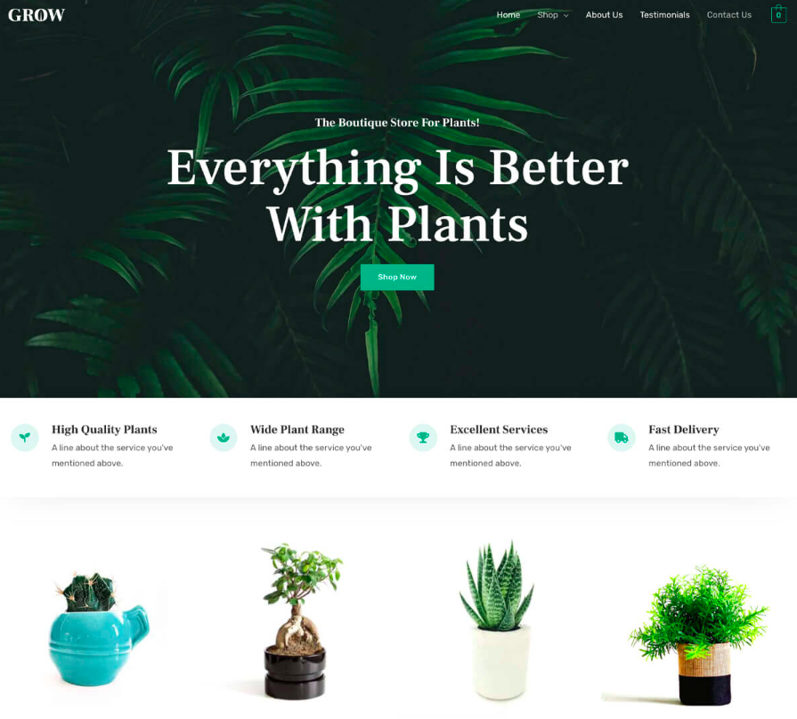 Plant shop starter template