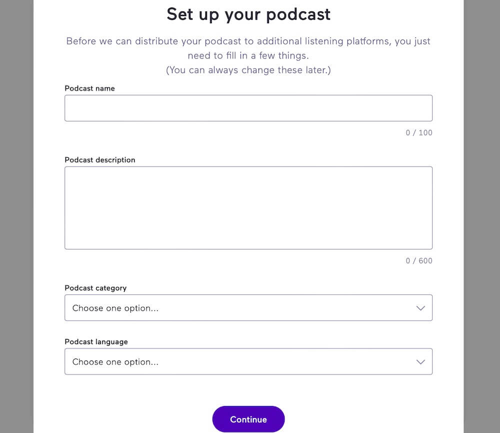 Add podcast to Anchor