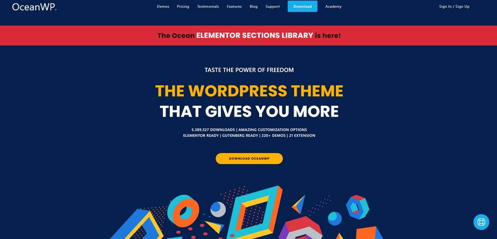 OceanWP theme site image