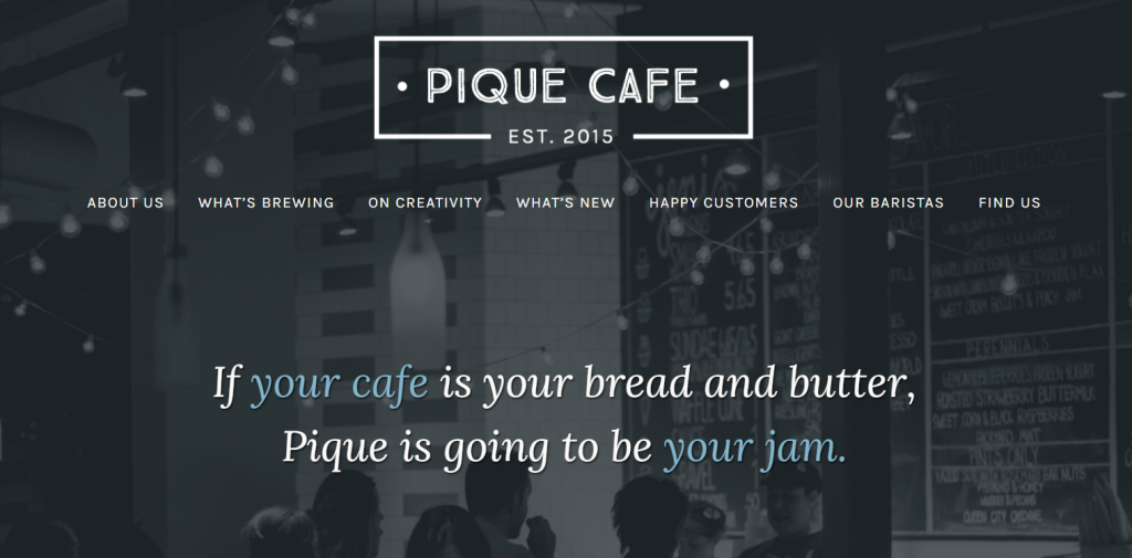 Pique one page wordpress theme