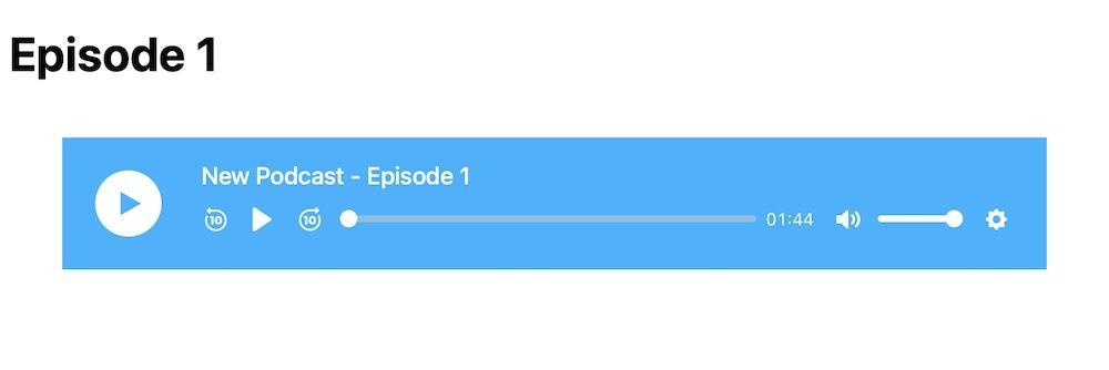 Podcast episode displayed in Presto Player