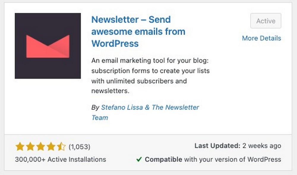 The Newsletter plugin