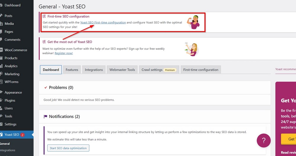 yoast seo wizard