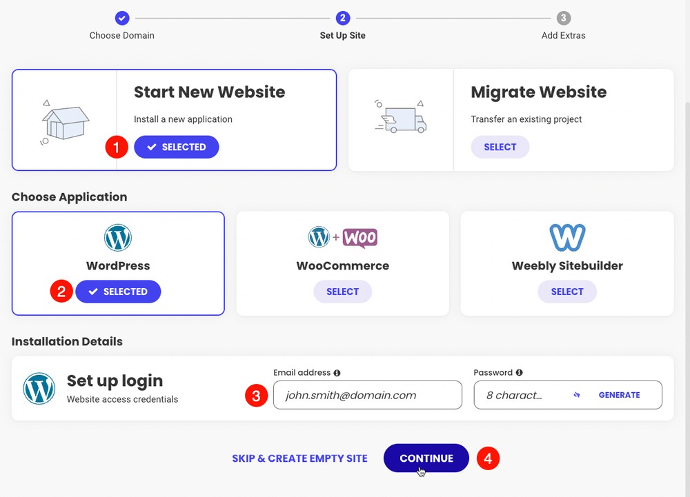 4 Steps SiteGround Site Creation