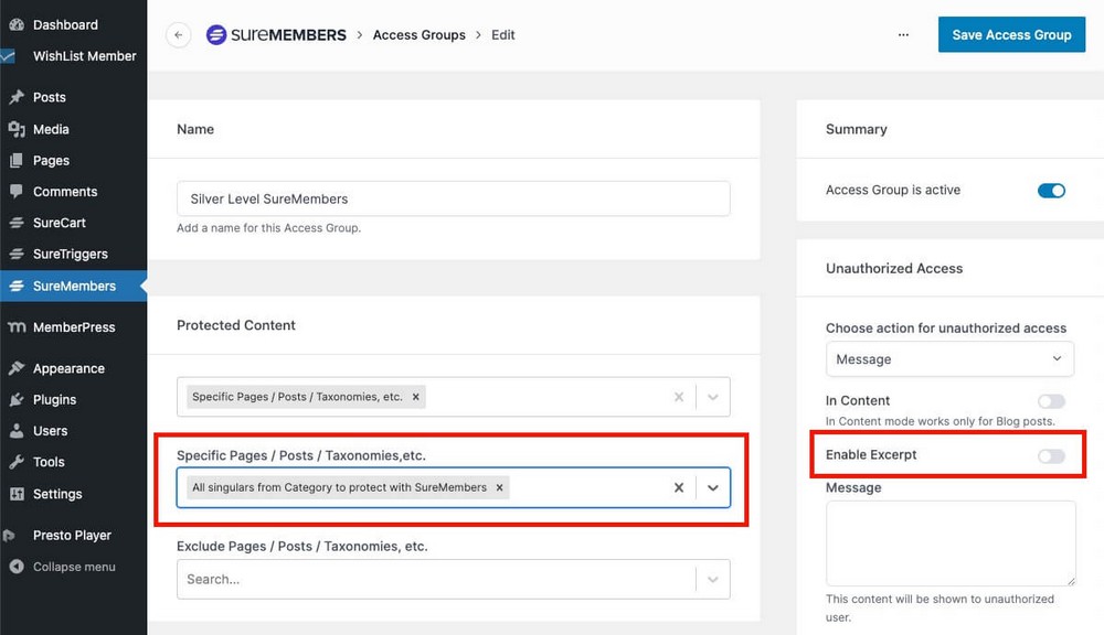 How individual and bulk protect content with SureMembers