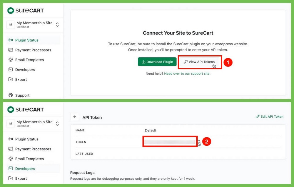 Pic how to copy SureCart API