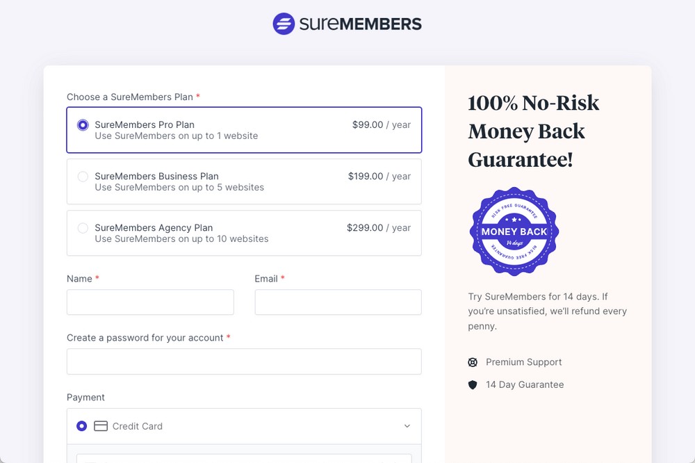 SureMembers checkout