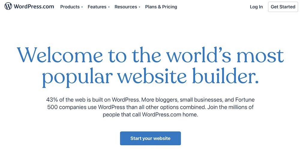 WordPress.com homepage