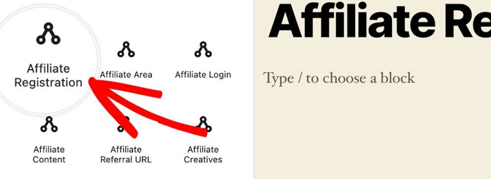 Affiliate registration settings