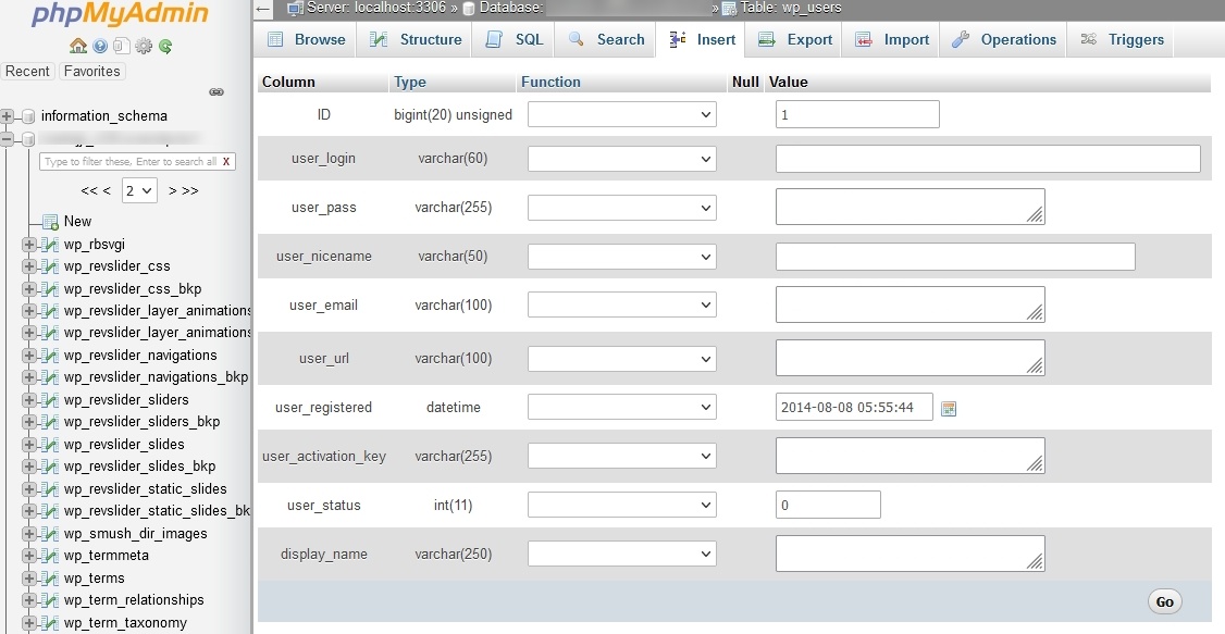 WordPress wp_users table