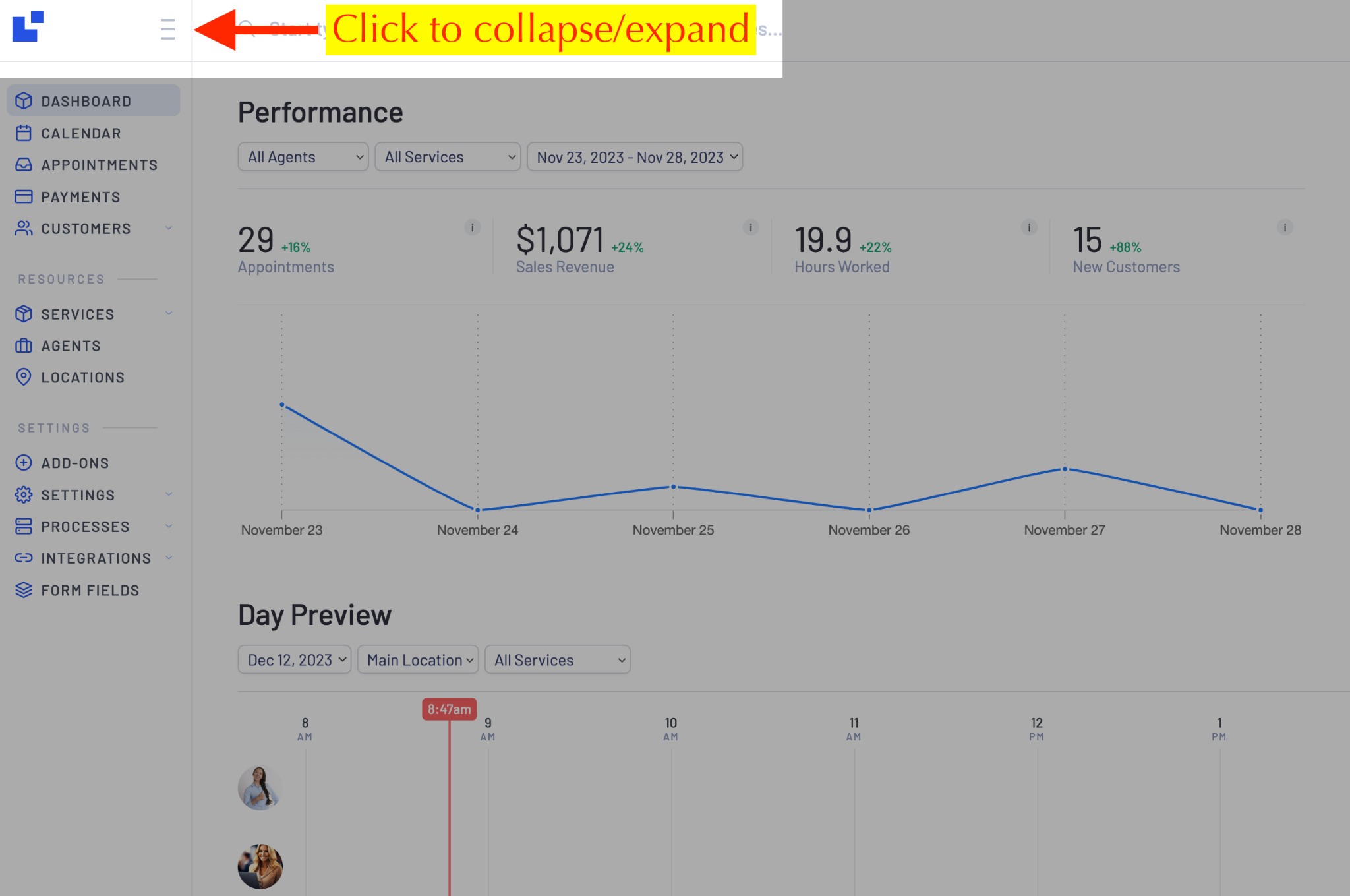 Collapse latepoint menu