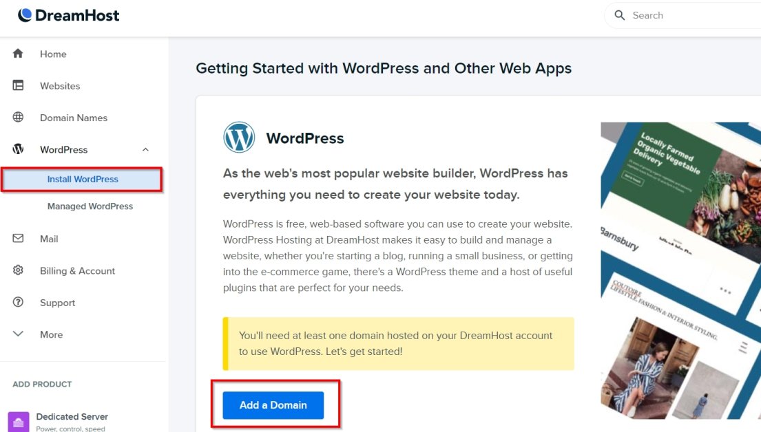 install wordpress on dreamhost